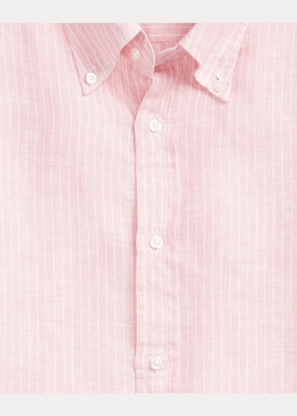 Ralph Lauren Striped Linen Chambray Shirt Růžové | X3eRyRhr