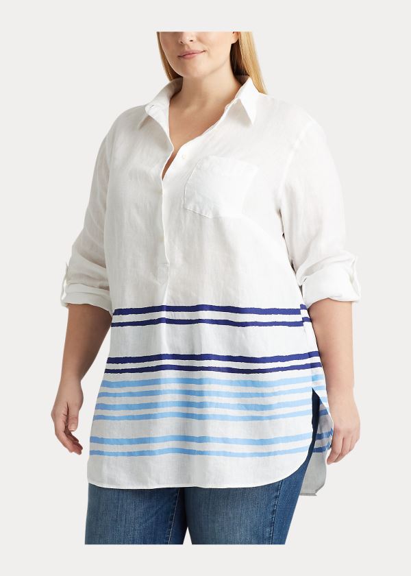 Ralph Lauren Striped Linen Shirt Bílé Blankyt Viacfarebný | 0i7jCB6l