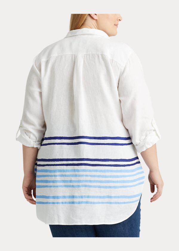 Ralph Lauren Striped Linen Shirt Bílé Blankyt Viacfarebný | 0i7jCB6l