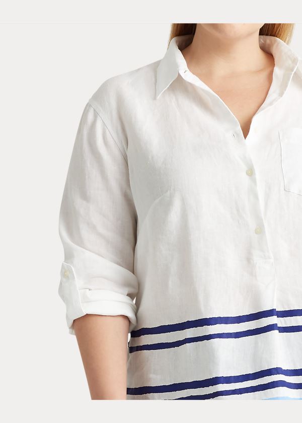 Ralph Lauren Striped Linen Shirt Bílé Blankyt Viacfarebný | 0i7jCB6l