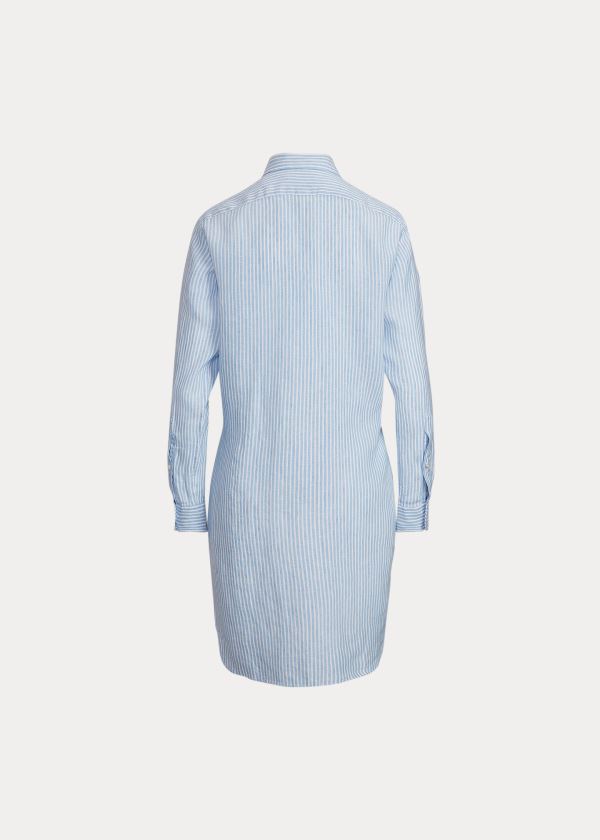 Ralph Lauren Striped Linen Tunic Blankyt Bílé | P1x3NB6d
