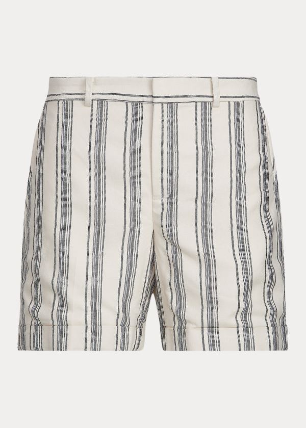 Ralph Lauren Striped Linen Twill Krátké Krém Viacfarebný | JF5rIrFn