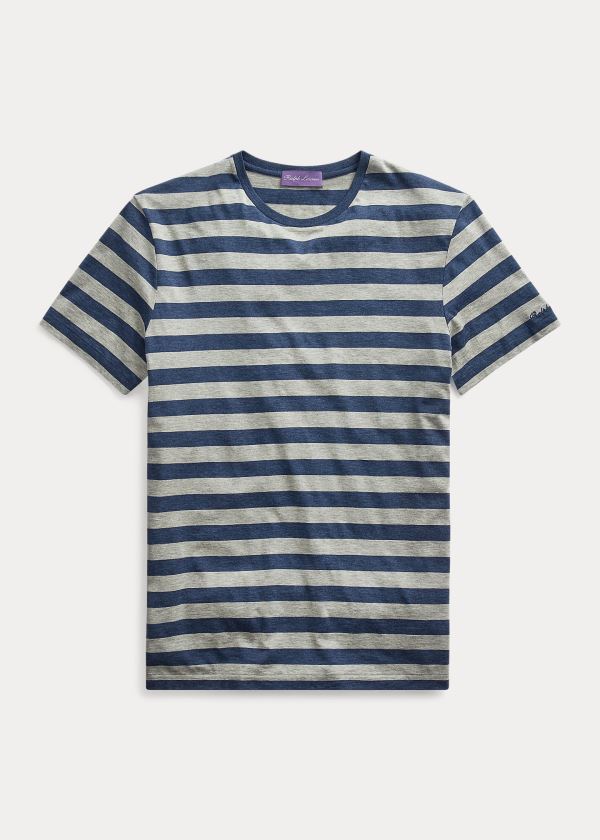 Ralph Lauren Striped Lisle T-Shirt Blankyt Šedé | o1utE2an