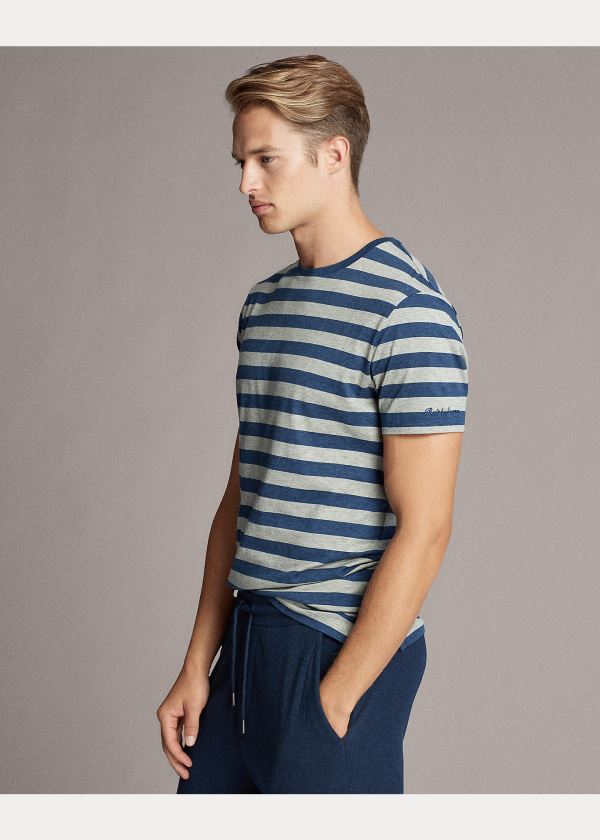 Ralph Lauren Striped Lisle T-Shirt Blankyt Šedé | o1utE2an
