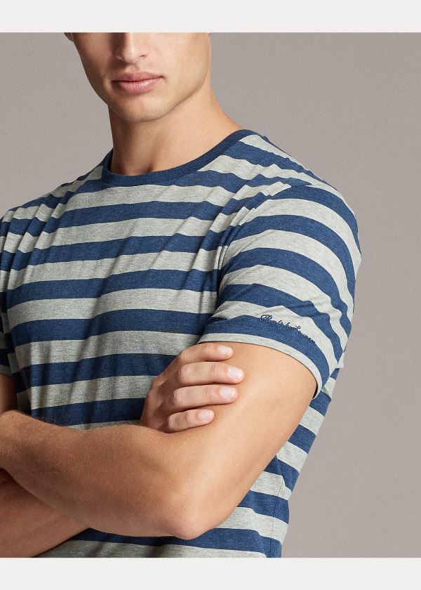 Ralph Lauren Striped Lisle T-Shirt Blankyt Šedé | o1utE2an