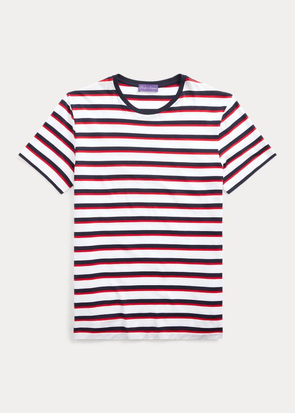 Ralph Lauren Striped Lisle T-Shirt Bílé Viacfarebný | l1AoVAqm