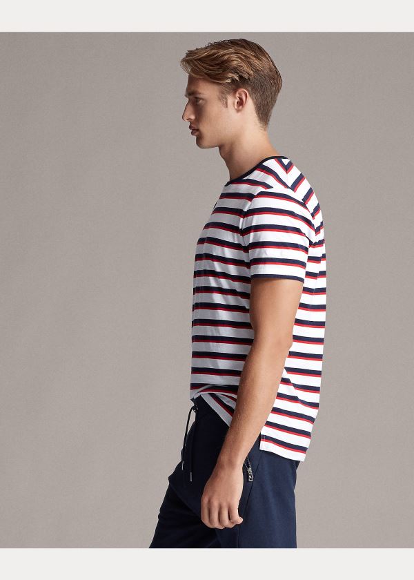 Ralph Lauren Striped Lisle T-Shirt Bílé Viacfarebný | l1AoVAqm