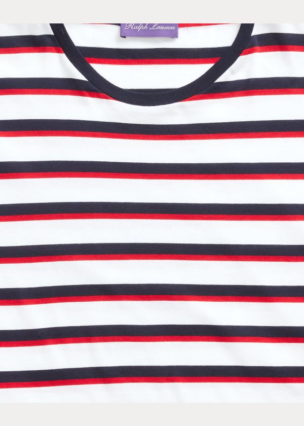 Ralph Lauren Striped Lisle T-Shirt Bílé Viacfarebný | l1AoVAqm