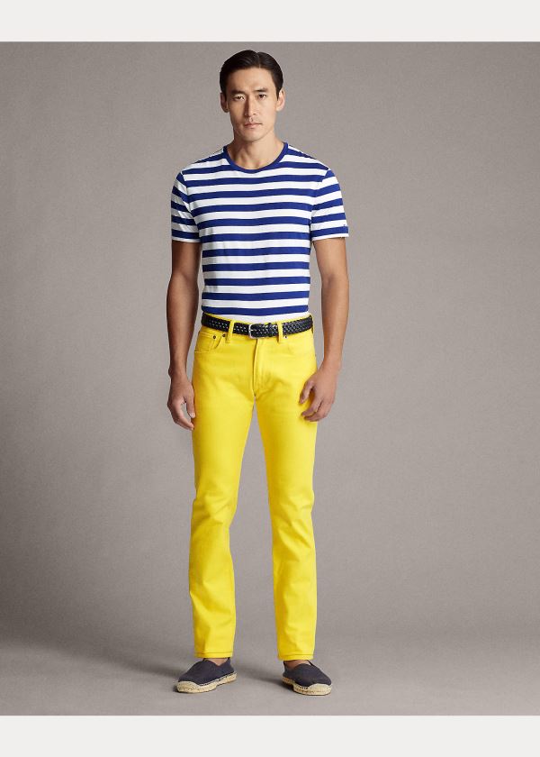 Ralph Lauren Striped Lisle T-Shirt Královská Modrá Blankyt Bílé | LK4NXbvg