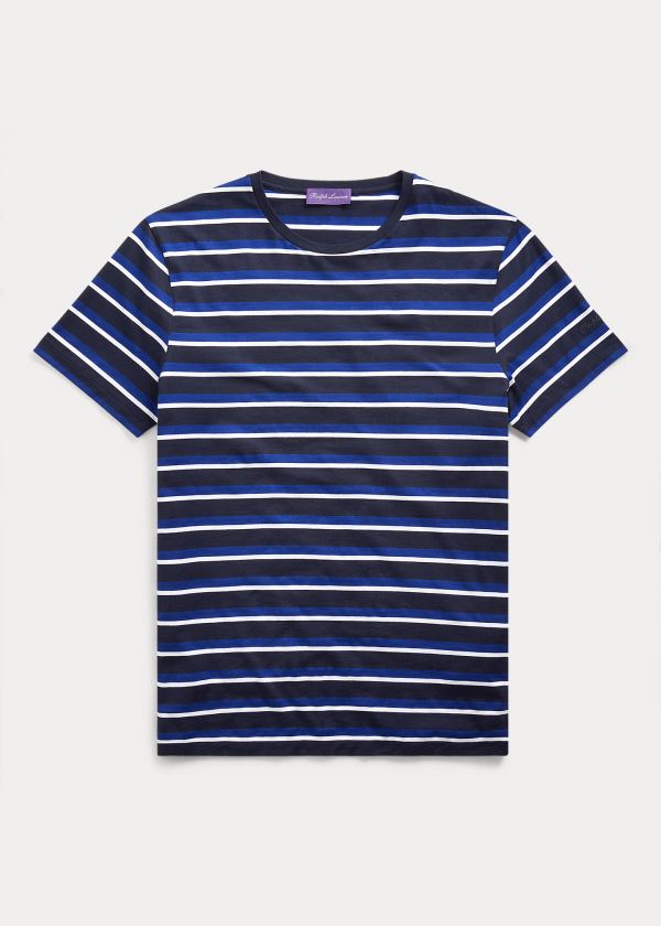 Ralph Lauren Striped Lisle T-Shirt Tmavě Blankyt Viacfarebný | RCuEfgNH