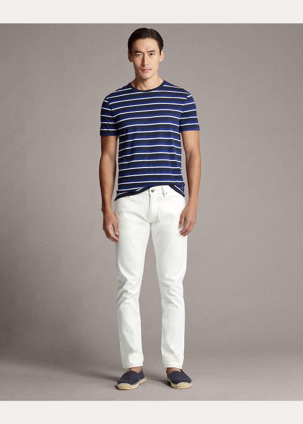 Ralph Lauren Striped Lisle T-Shirt Tmavě Blankyt Viacfarebný | RCuEfgNH