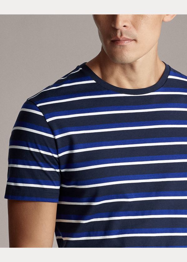 Ralph Lauren Striped Lisle T-Shirt Tmavě Blankyt Viacfarebný | RCuEfgNH