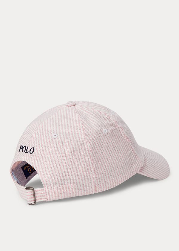 Ralph Lauren Striped Oxford Cap Růžové Proužek | pmsP1ZHu