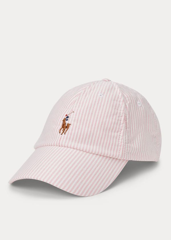 Ralph Lauren Striped Oxford Cap Růžové Proužek | pmsP1ZHu
