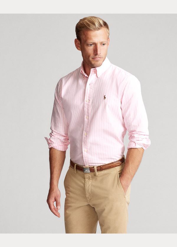 Ralph Lauren Striped Oxford Shirt Růžové Bílé | xd7DQTYL