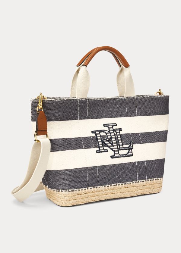 Ralph Lauren Striped Platene Small Tote Tmavě Blankyt Proužek | QnmtfmBF