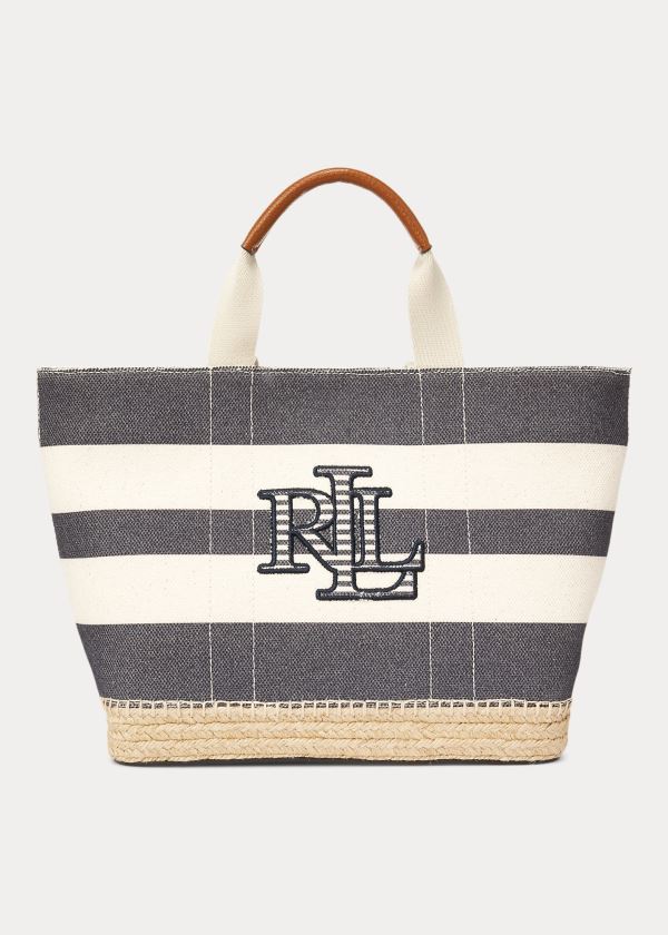 Ralph Lauren Striped Platene Small Tote Tmavě Blankyt Proužek | QnmtfmBF