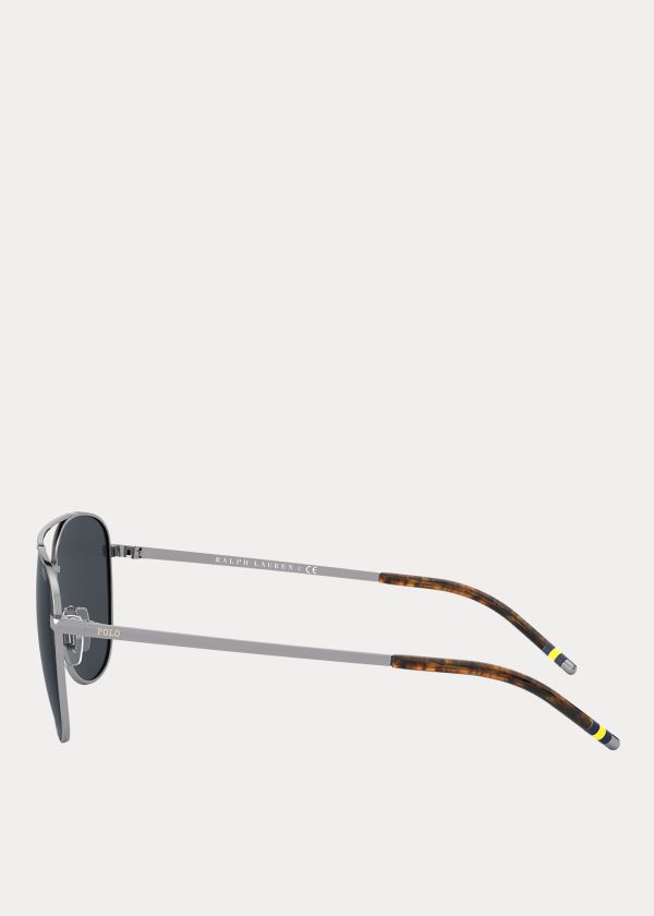 Ralph Lauren Striped Rectangular Sunglasses Šedé | r4kpK0xO