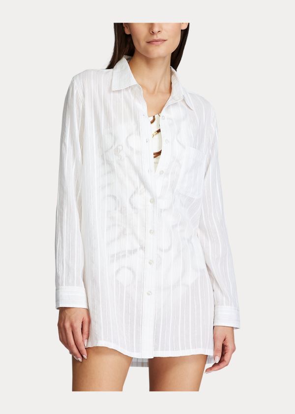 Ralph Lauren Striped Shirt Bílé | 5MpXM1zm