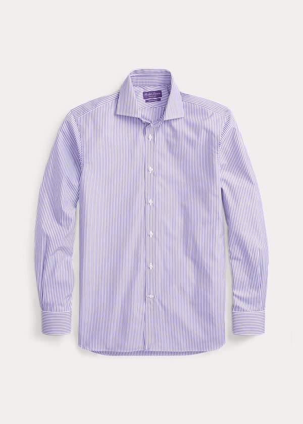 Ralph Lauren Striped Shirt Fialové Bílé | PXlafZMd