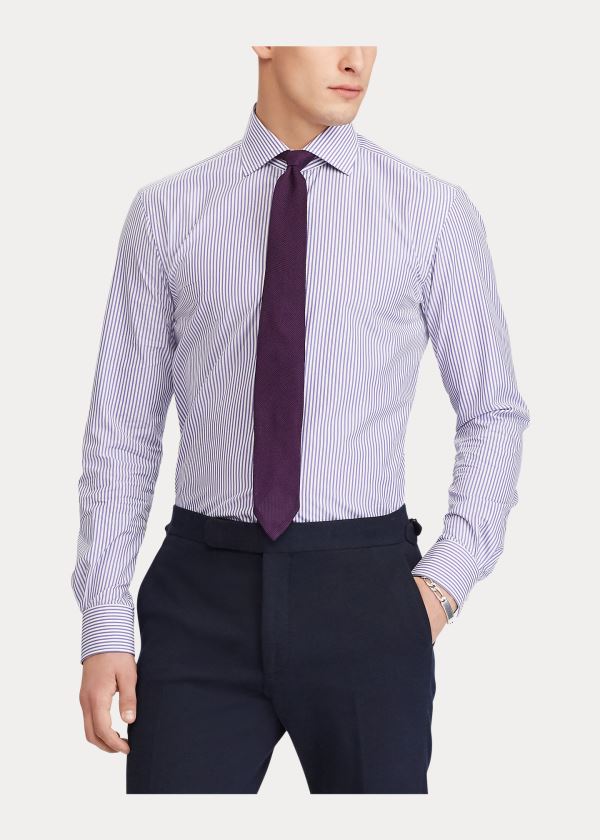 Ralph Lauren Striped Shirt Fialové Bílé | PXlafZMd