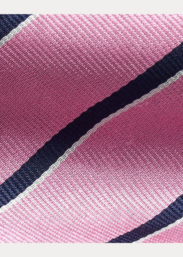 Ralph Lauren Striped Silk Bow Tie Růžové | Ky7rCNOH