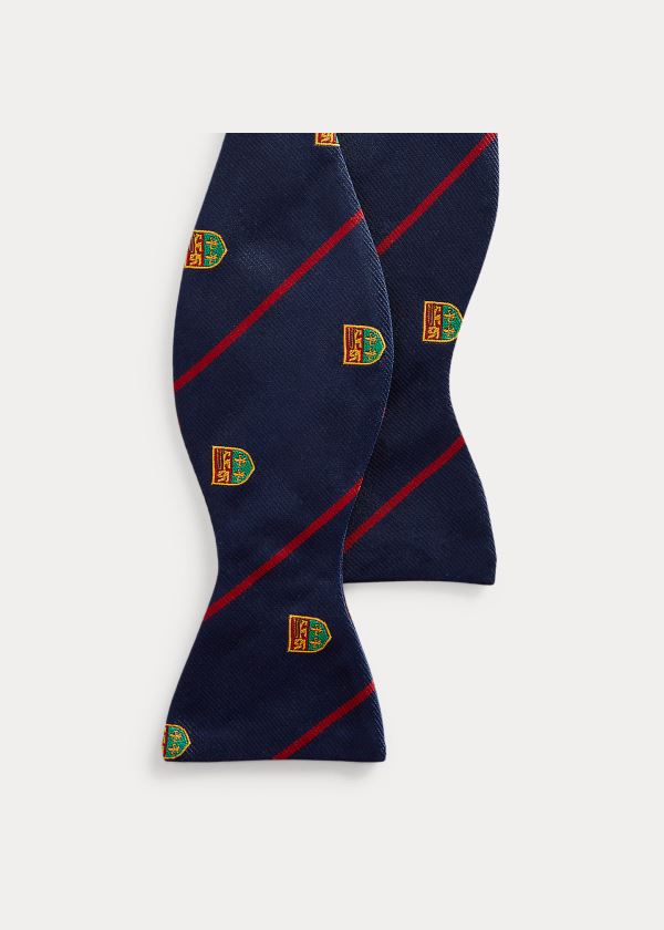 Ralph Lauren Striped Silk Club Bow Tie Tmavě Blankyt Červené | EFmwk1ev