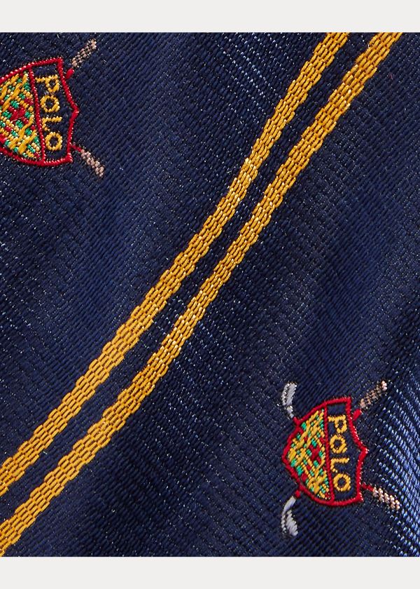 Ralph Lauren Striped Silk Club Bow Tie Tmavě Blankyt Zlaté | JUvcpwY2