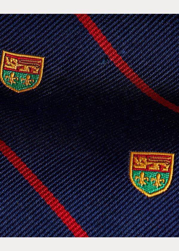 Ralph Lauren Striped Silk Club Tie Tmavě Blankyt Červené | 1fuoTiQx