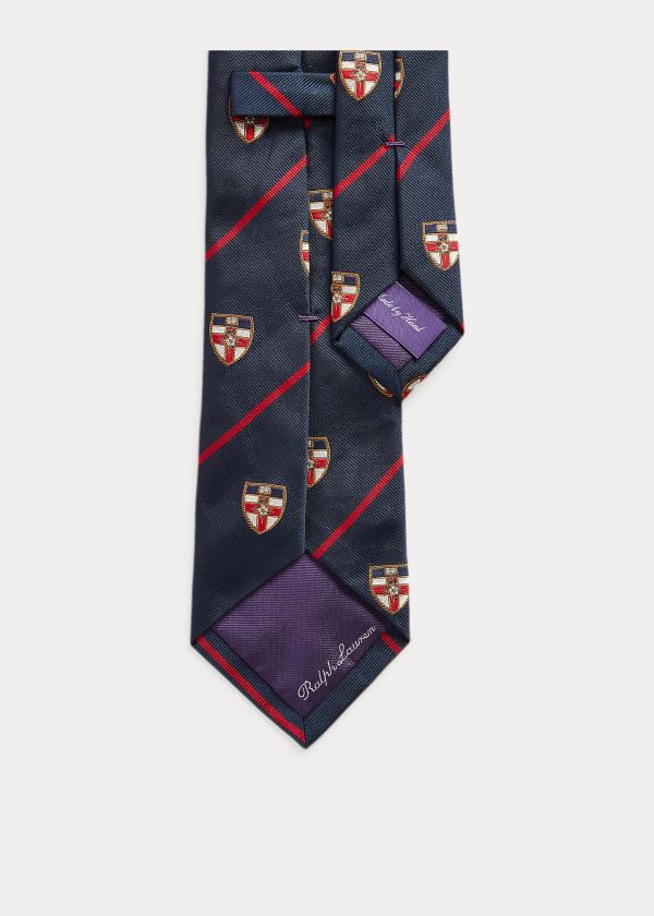 Ralph Lauren Striped Silk Club Tie Tmavě Blankyt | nuZQbVQ0
