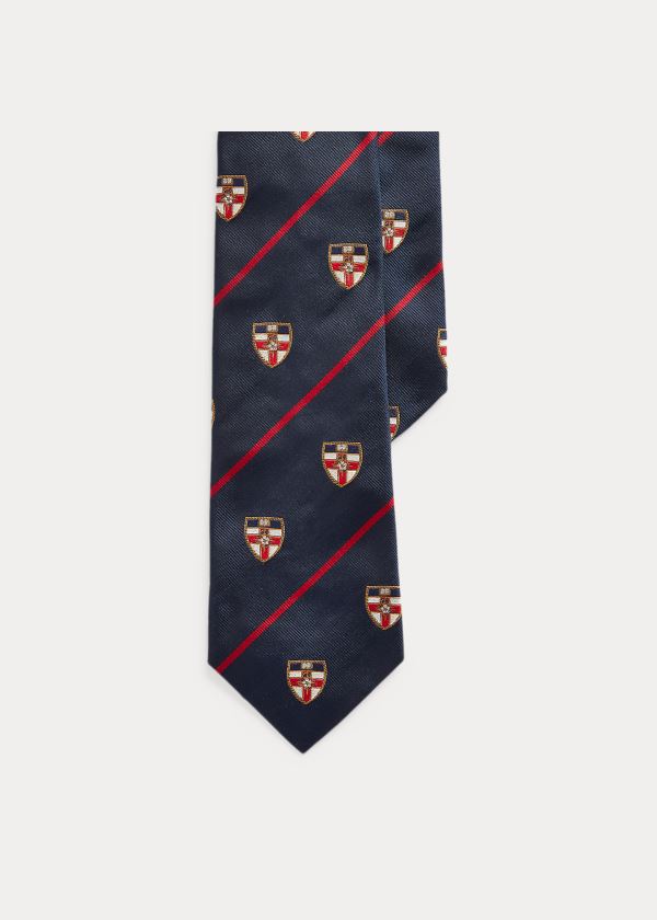 Ralph Lauren Striped Silk Club Tie Tmavě Blankyt | nuZQbVQ0