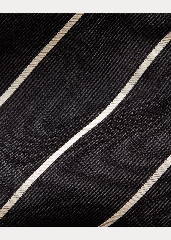 Ralph Lauren Striped Silk Faille Tie Černé | 3HdQiLER