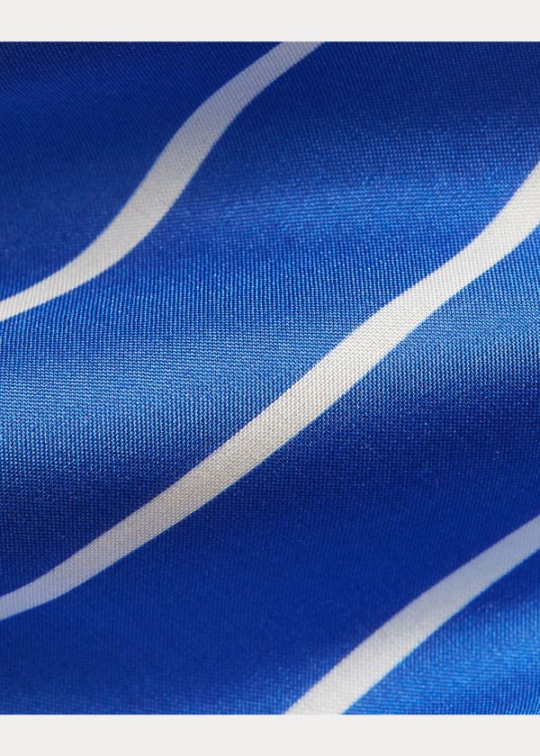 Ralph Lauren Striped Silk Habutai Tie Královská Modrá Blankyt Bílé | b9BtJD8R