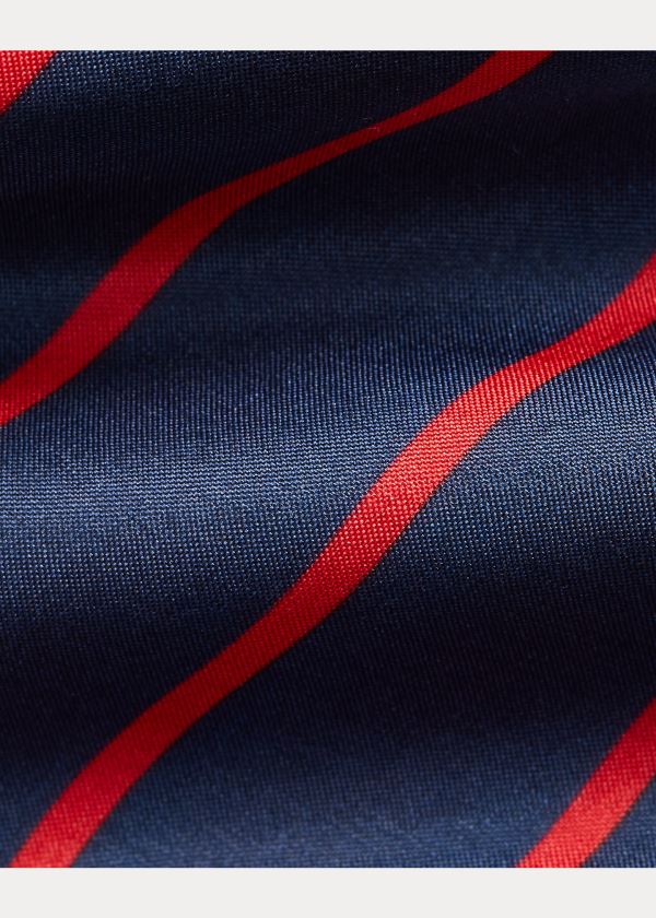 Ralph Lauren Striped Silk Habutai Tie Tmavě Blankyt Červené | Cv4ui9Bu