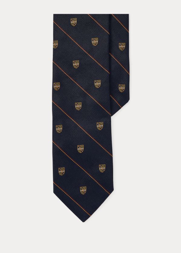 Ralph Lauren Striped Silk Narrow Club Tie Tmavě Blankyt | ARsDSgYq