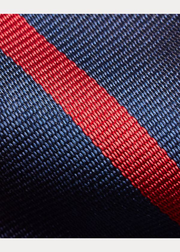 Ralph Lauren Striped Silk Narrow Club Tie Tmavě Blankyt | DaFNyEkv