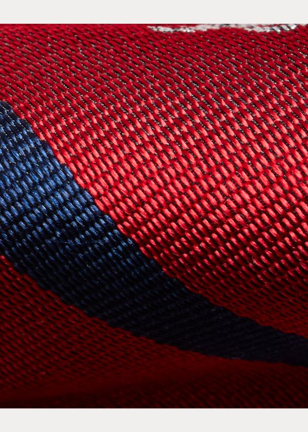 Ralph Lauren Striped Silk Narrow Club Tie Červené | gehREFgb