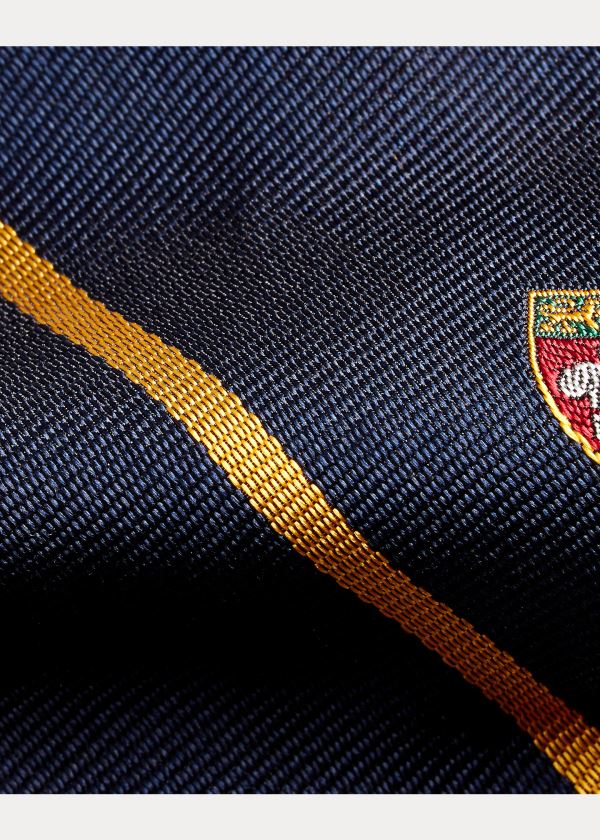 Ralph Lauren Striped Silk Narrow Club Tie Tmavě Blankyt | kFgMIbsD