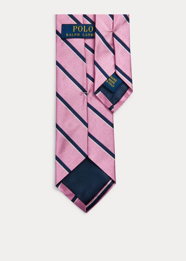 Ralph Lauren Striped Silk Narrow Tie Růžové | coh1lx0D