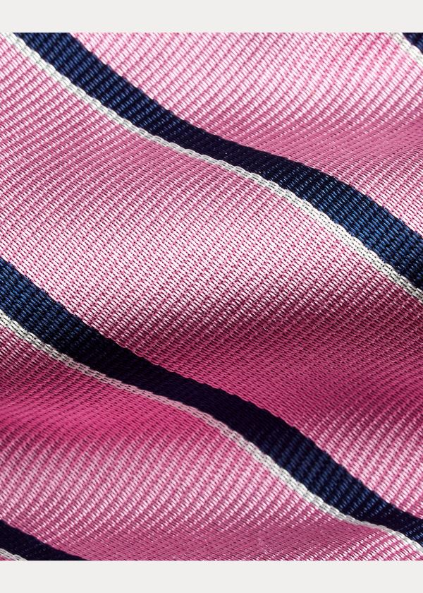 Ralph Lauren Striped Silk Narrow Tie Růžové | coh1lx0D