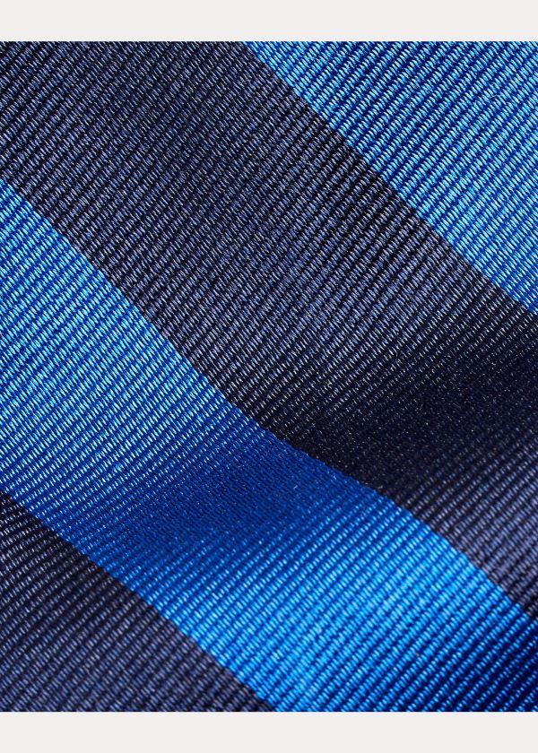 Ralph Lauren Striped Silk Repp Narrow Tie Tmavě Blankyt Královská Modrá Blankyt | JTFmC8t1