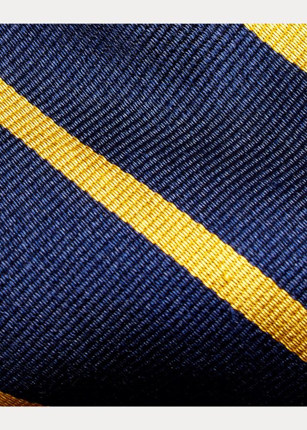 Ralph Lauren Striped Silk Repp Narrow Tie Tmavě Blankyt Zlaté | X9A6uxXY