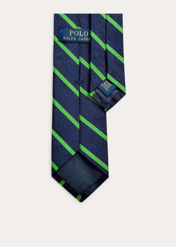 Ralph Lauren Striped Silk Repp Narrow Tie Tmavě Blankyt Zelene | m3Ez35A9