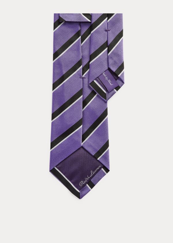 Ralph Lauren Striped Silk Repp Tie Fialové Černé | lTcvMbBj