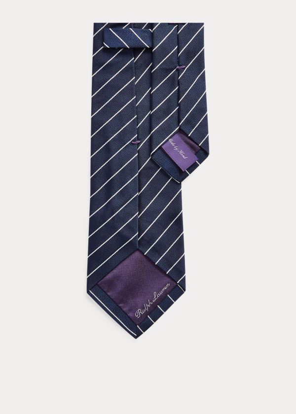 Ralph Lauren Striped Silk Repp Tie Tmavě Blankyt Bílé | mVCzMbdF