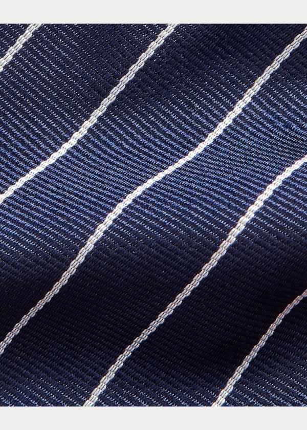 Ralph Lauren Striped Silk Repp Tie Tmavě Blankyt Bílé | mVCzMbdF