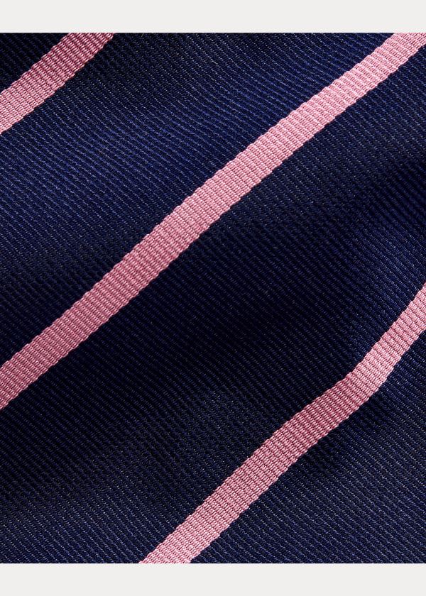 Ralph Lauren Striped Silk Repp Tie Tmavě Blankyt Růžové | tShG4QgT