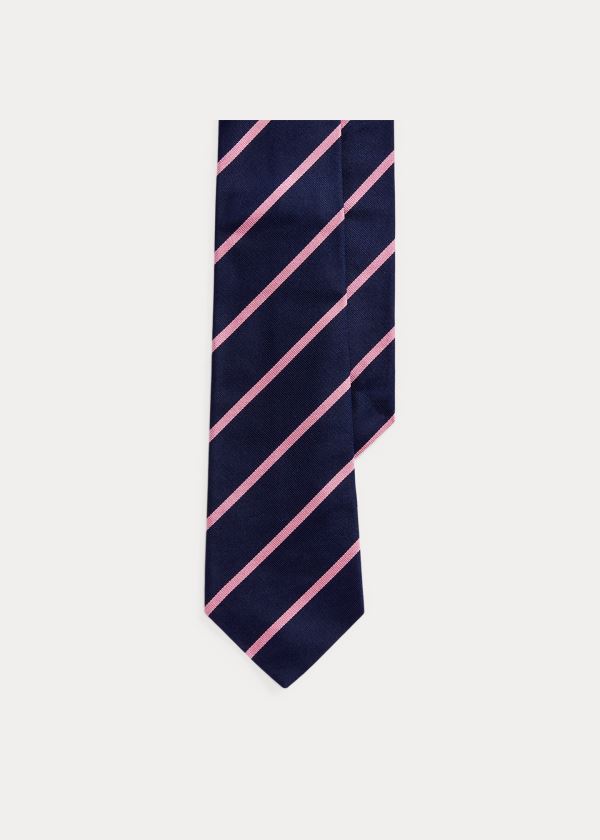 Ralph Lauren Striped Silk Repp Tie Tmavě Blankyt Růžové | tShG4QgT