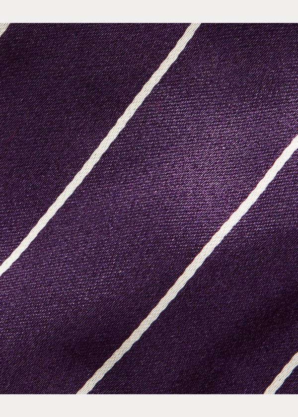 Ralph Lauren Striped Silk Satin Tie Tmavě Fialové | 6z9SWG9U