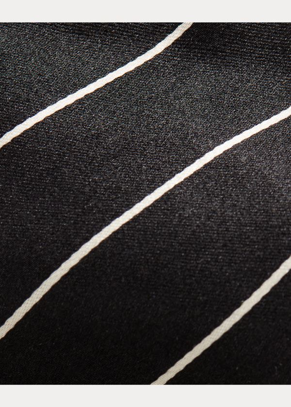 Ralph Lauren Striped Silk Satin Tie Černé | hOgYyryl